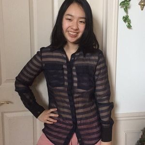 Sheer Derek Lam 10 Crosby Button Down Shirt